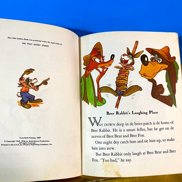WALT DISNEY PRESENTS UNCLE REMUS A LITTLE GOLDEN BOOK HARDCOVER Copyright 1947 - Picture 5 of 14